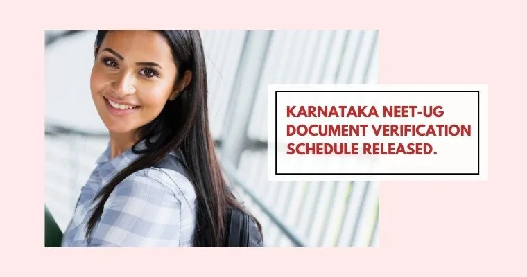 Karnataka NEET-UG Document Verification Schedule