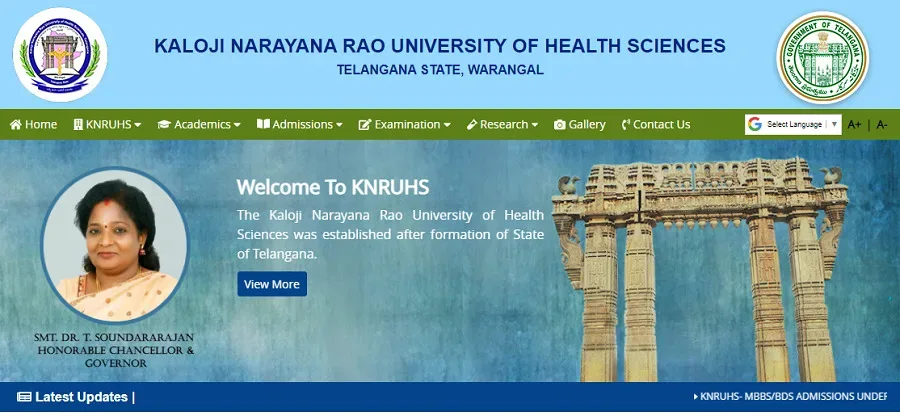 knruhs.telangana.gov.in-Official Home Page