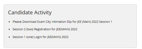 JEE Main 2022 Exam City Slips-Step-1
