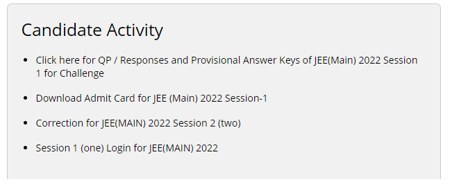 QP, Responses & Provisional Answer Keys of JEE Main for Challenge