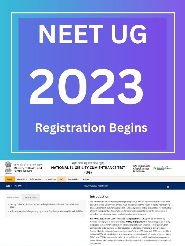 NEET UG 2023 Registration Begins