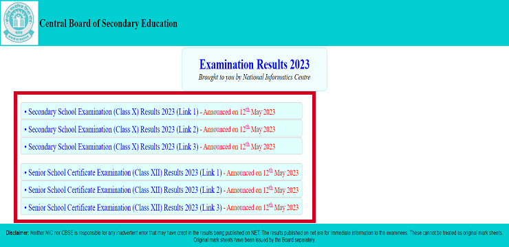 CBSE Class 10th and 12th result