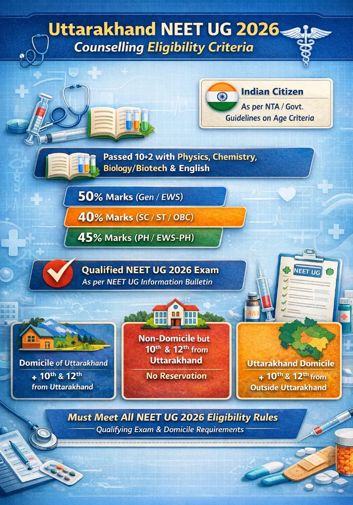 Uttarakhand NEET UG Counselling Eligibility Criteria