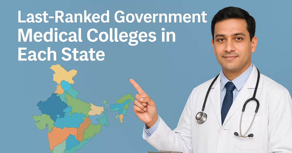 What Are the Last-Ranked Government Medical Colleges in Each State (2025)?