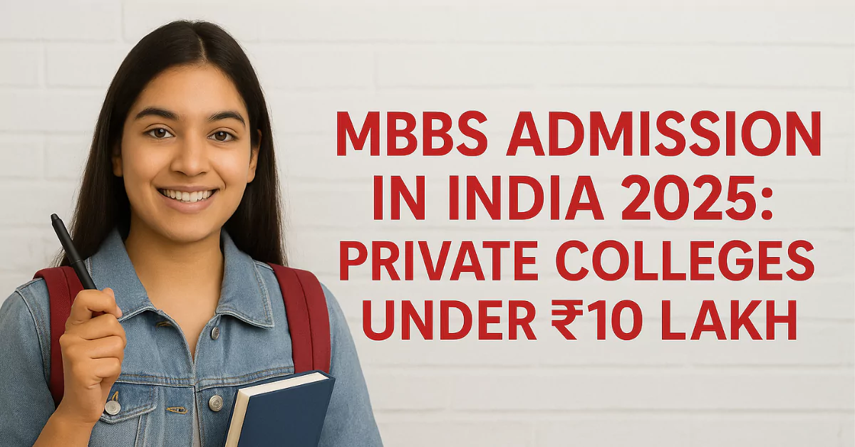 MBBS Admission in India 2025: Private Colleges Under ₹10 Lakh