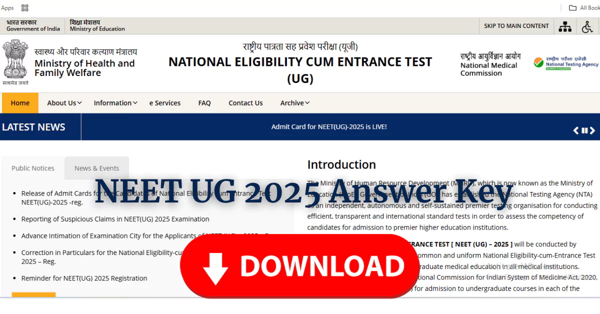 NEET UG 2025 Answer Key