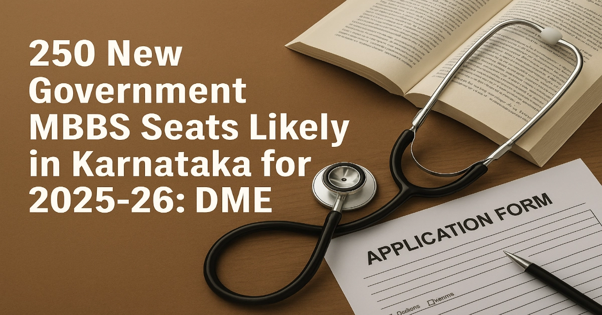 250 New Government MBBS Seats Likely in Karnataka for 2025-26: DME
