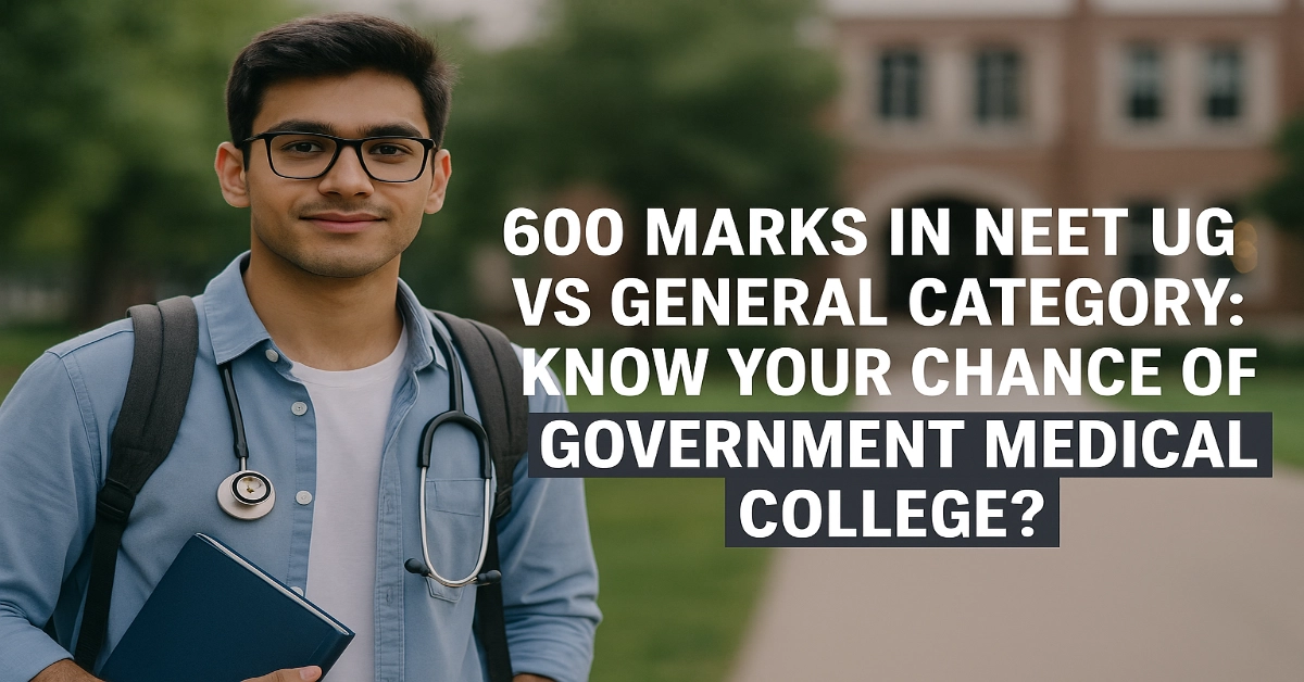 600 Marks in NEET UG vs General Category: Know Your Chance of Government Medical College?