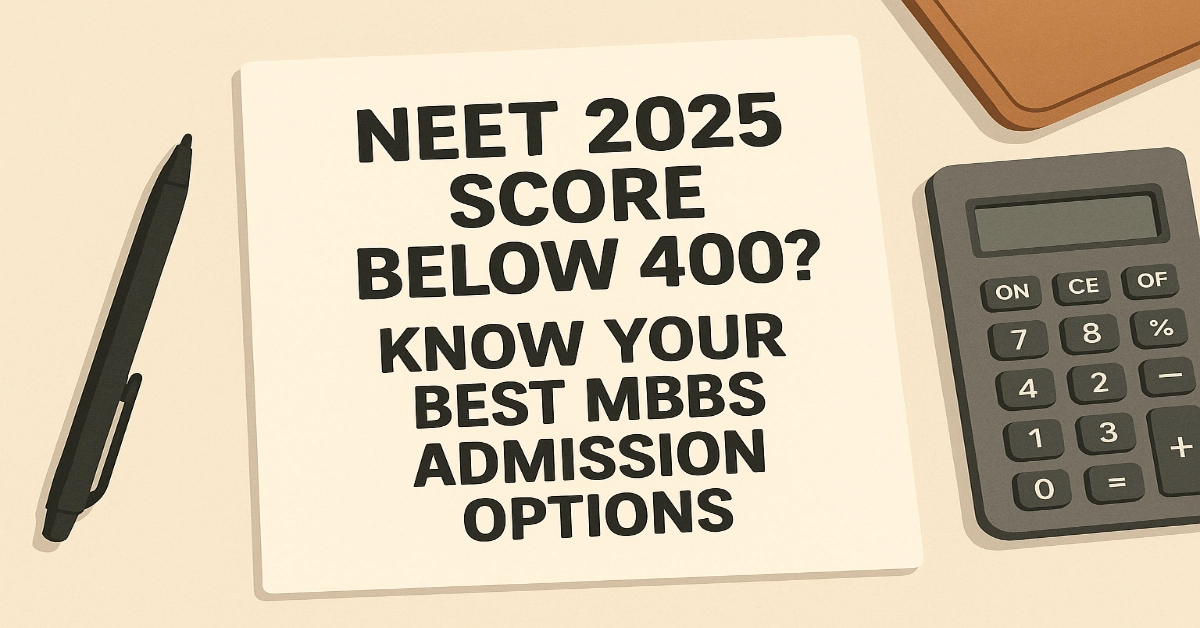 NEET 2025 Score Below 400_ Know Your Best MBBS Admission Options