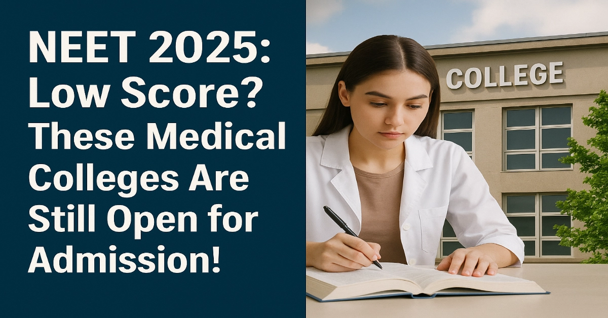 NEET 2025: Low Score? These Medical Colleges Are Still Open for Admission!