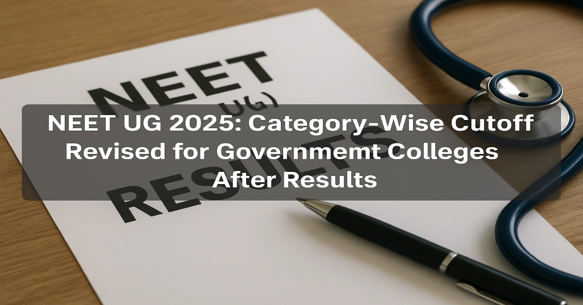 NEET UG 2025: Category-Wise Cutoff Revised for Government Colleges After Results