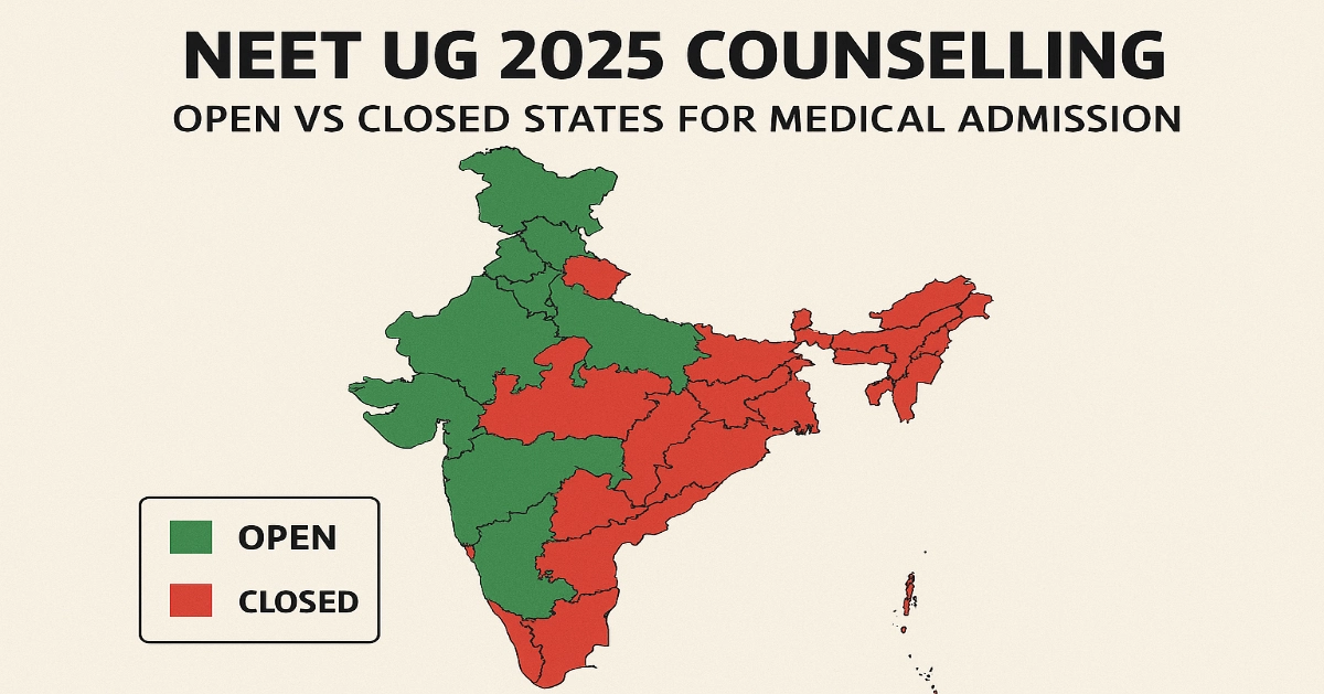 NEET UG 2025 Counselling Open VS Closed States