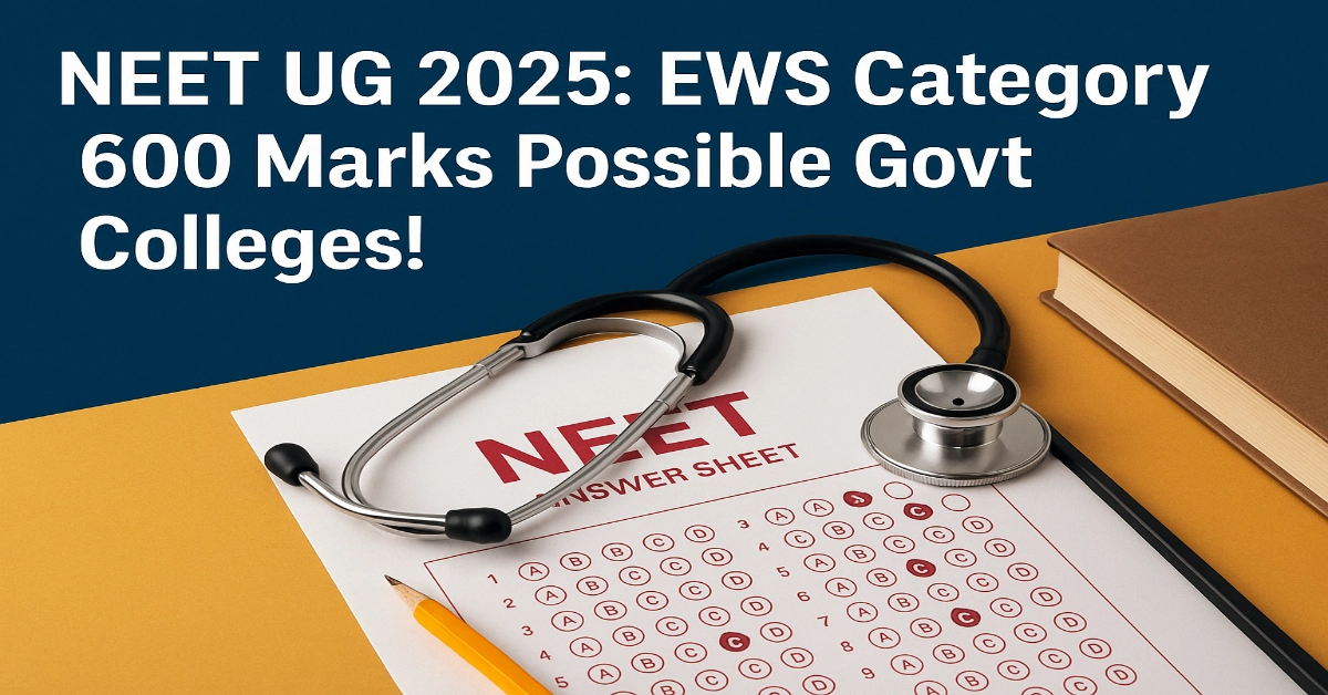 NEET UG 2025: EWS Category 600 Marks Possible Govt Colleges!