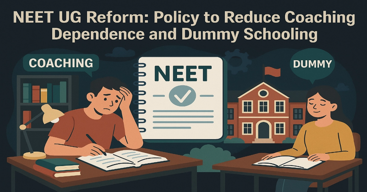 NEET UG Reform: Policy to Reduce Coaching Dependence and Dummy Schooling