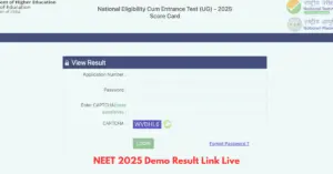 NEET 2025 Demo Result Link Live