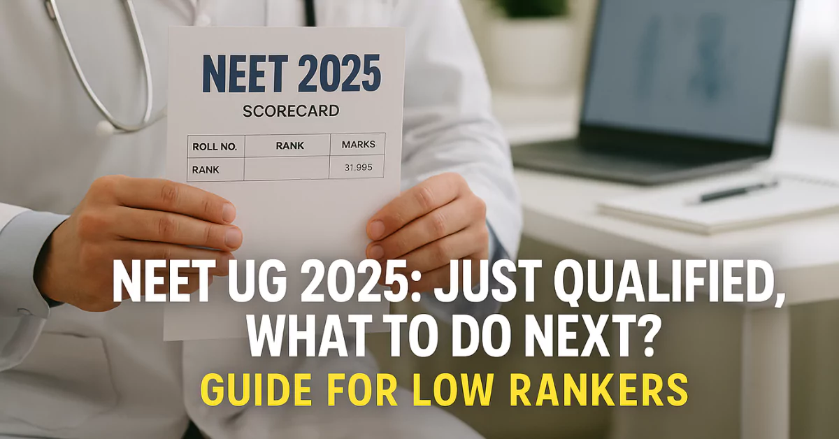 NEET UG 2025: Just Qualified, What to Do Next? Guide for Low Rankers