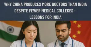 generate a realistic feature image for "Why China Produces More Doctors Than India Despite Fewer Medical Colleges- Lessons for India"