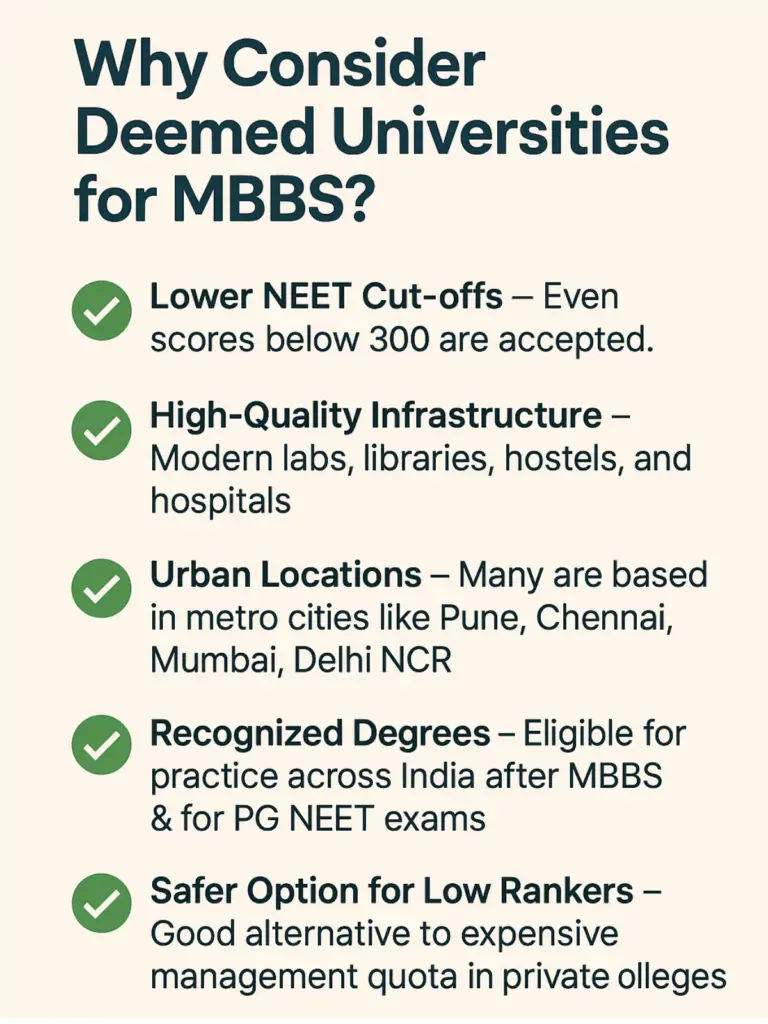 Why consider deemed colleges for MBBS