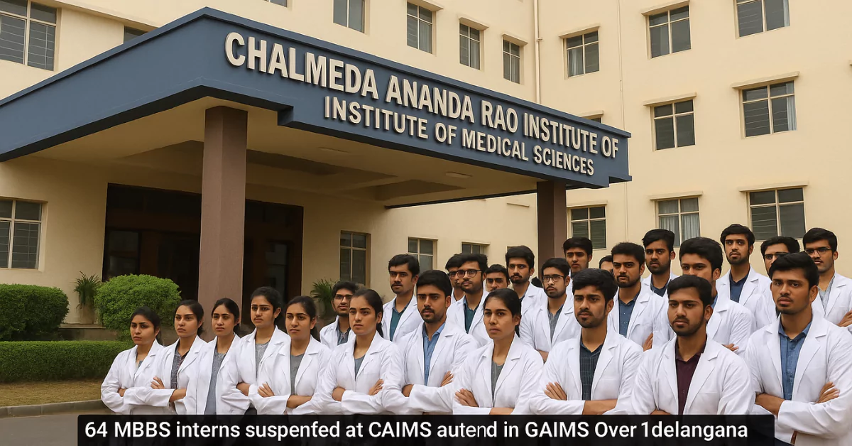 64 MBBS Interns Suspended at CAIMS for Protest over Unpaid Stipends in Telangana
