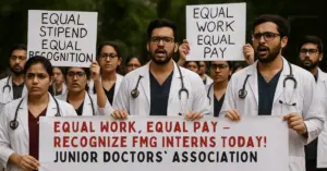 FMG Interns Protest Pay Disparity in Telangana Hospitals: JUDA Demands Equal Stipend, Recognition