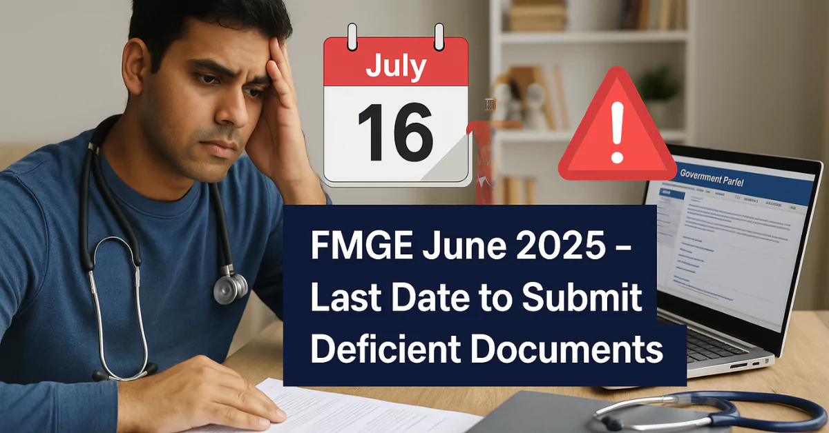 FMGE June 2025: Submit Deficient Documents by July 16 Says NBEMS