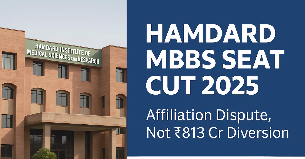 Hamdard MBBS Seats Cancelled, But Not Due to ₹813 Crore Diversion