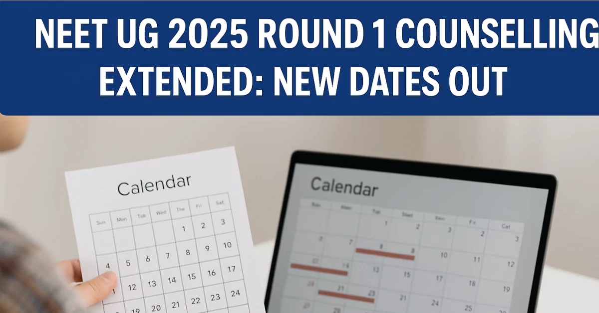 MCC Extends NEET UG 2025 Round 1 Counselling Schedule