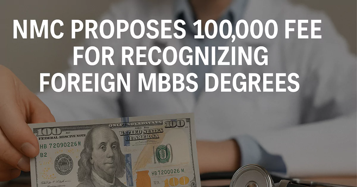 NMC Proposes $10000 Fee to Recognise MBBS Abroad Colleges