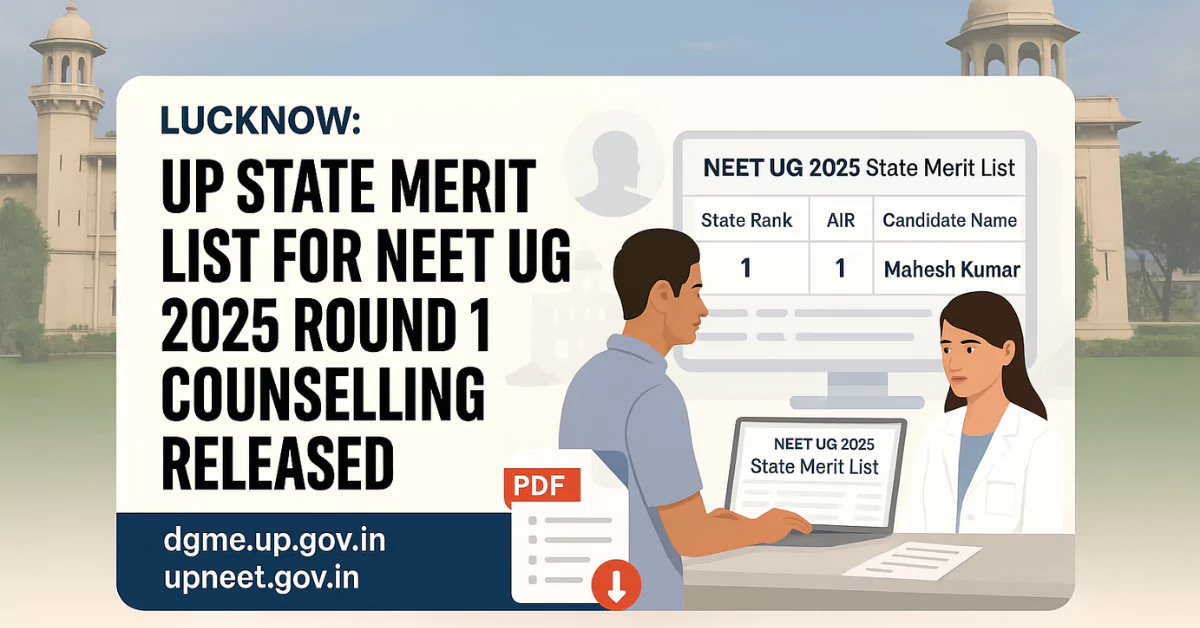 UP State Merit List For NEET UG 2025 Counselling Out