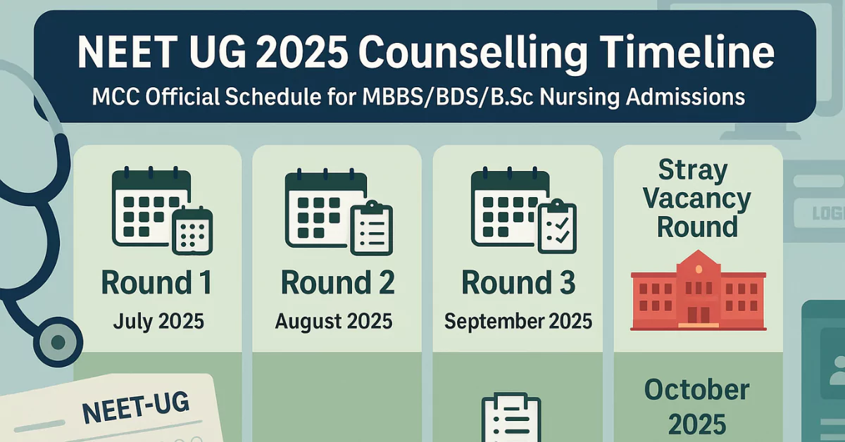 MCC released NEET UG 2025 Counselling Schedule
