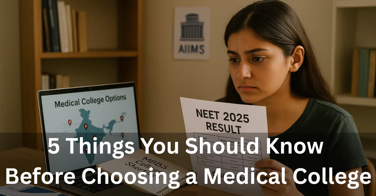 5 Must-Know Factors Before Choosing a Medical College After NEET 2025