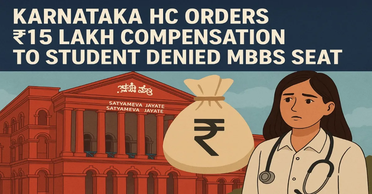 Karnataka HC Orders ₹15 Lakh Compensation to Student Denied MBBS Seat