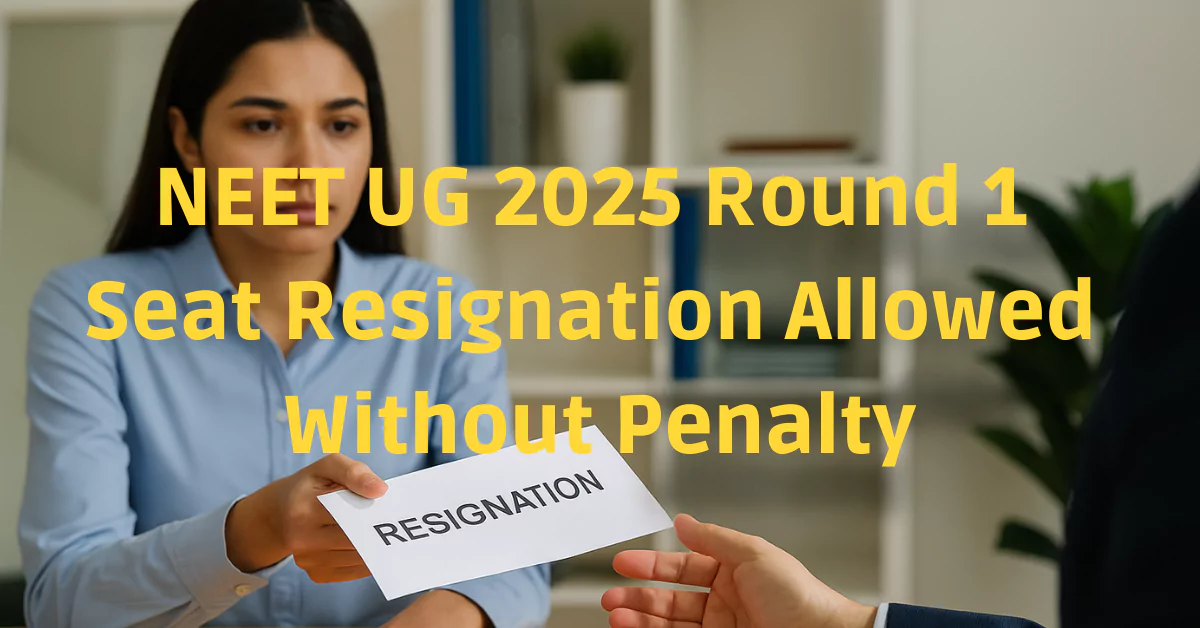 MCC Allows NEET UG 2025 Round 1 Seat Resignation Without Penalty