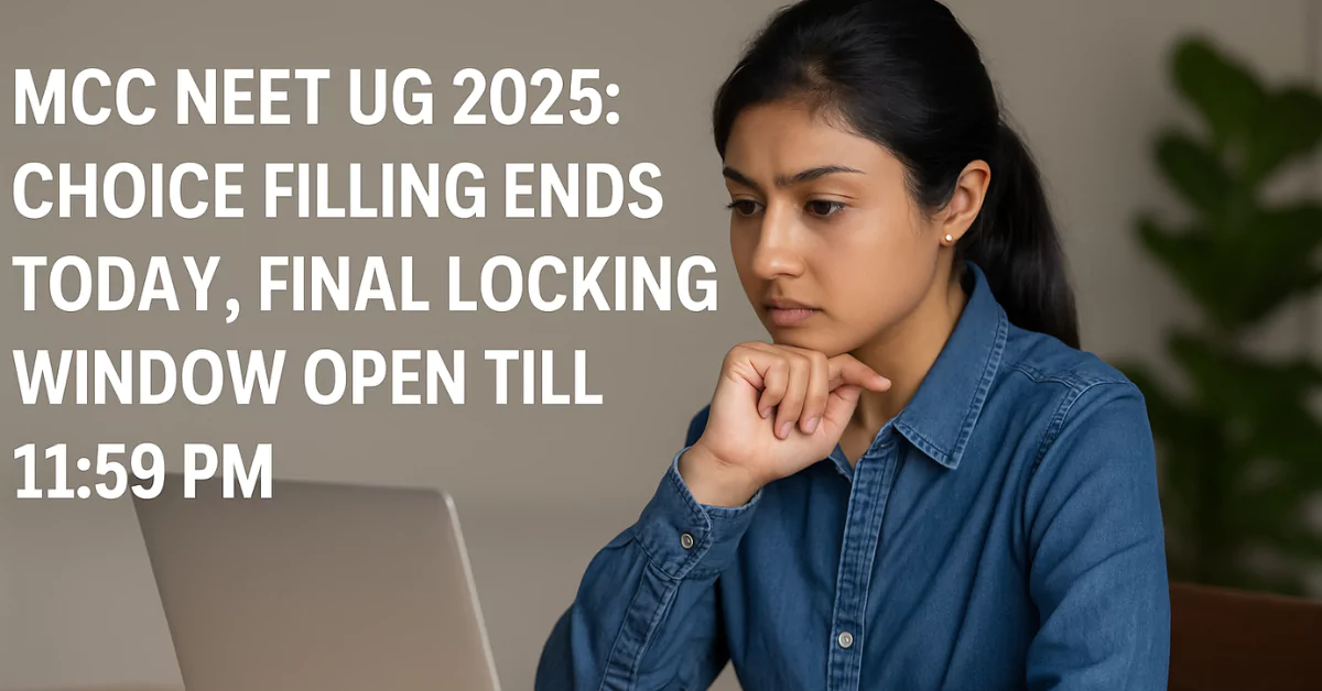 MCC Choice Filling Ends Today & Final Locking Window Opens at 4 PM