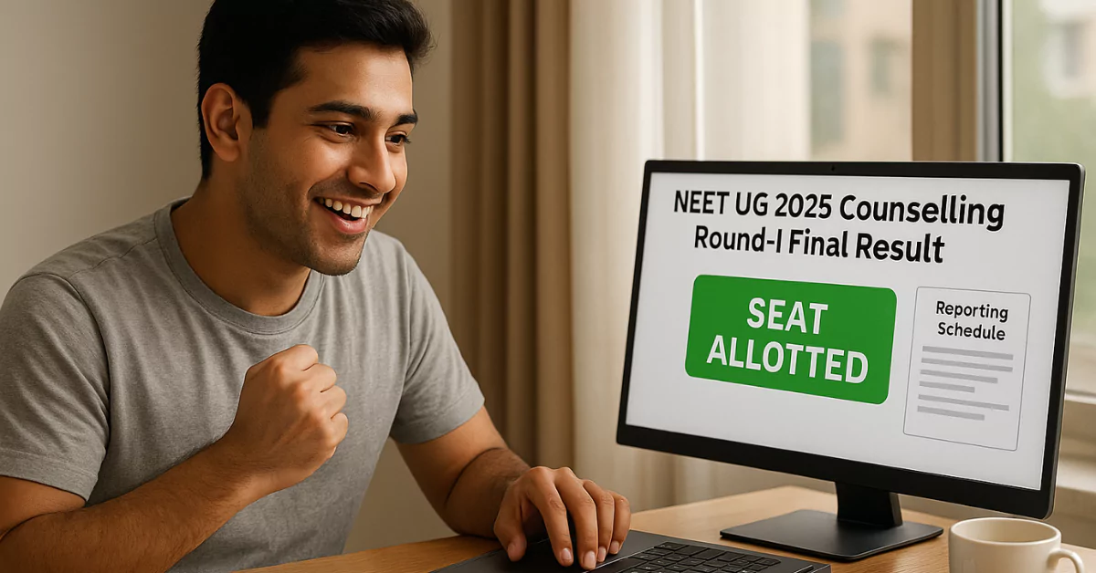 NEET UG 2025 MCC Round 1 Final Result Out & College Reporting by 14 Aug