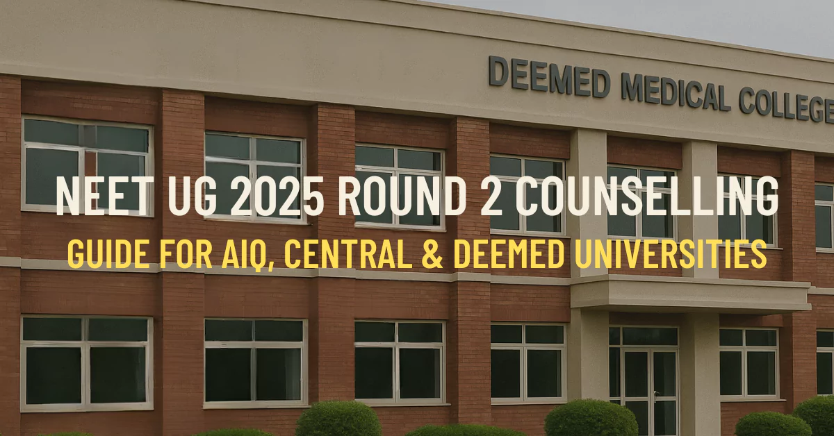 NEET UG 2025 Round 2 Counselling Strategy for AIQ-Central-Deemed Seats