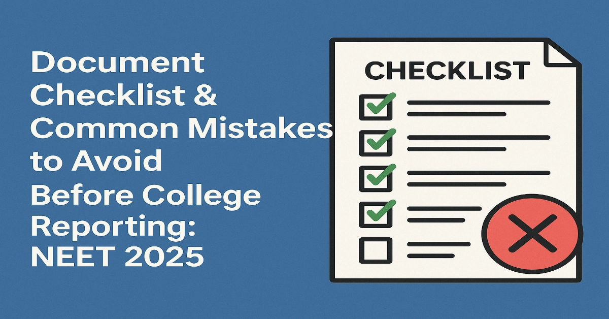 NEET UG 2025: Document Checklist & Common Mistakes to Avoid Before College Reporting