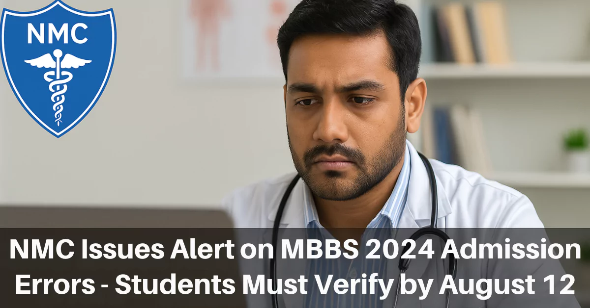NMC Notice on MBBS 2024-25 Admission Data Errors