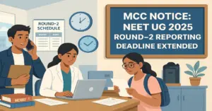 MCC NEET UG 2025 Round 2 Reporting Deadline Extended