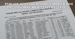 Punjab NEET UG 2025: Round 2 MBBS & BDS Provisional Merit List Released