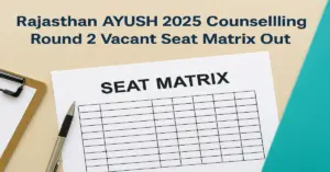 Rajasthan AYUSH 2025 Counselling: Round 2 Vacant Seat Matrix Out