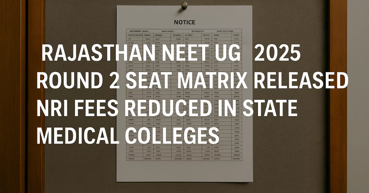 Rajasthan NEET UG 2025 Round 2