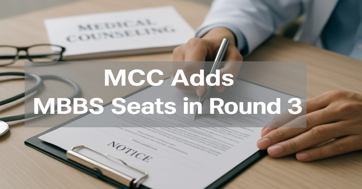 MCC Adds MBBS Seats in Round 3