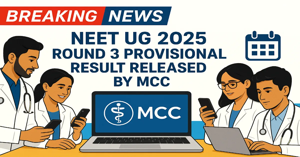 NEET UG 2025 Round 3 Provisional Result Released by MCC