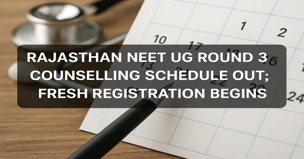Rajasthan NEET UG Round 3 Counselling Schedule Out