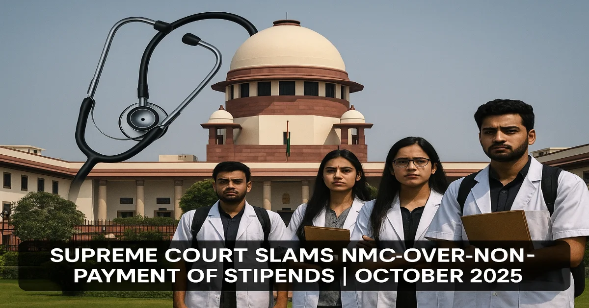 Supreme Court Slams NMC Over Non-Payment of Stipends to MBBS Interns