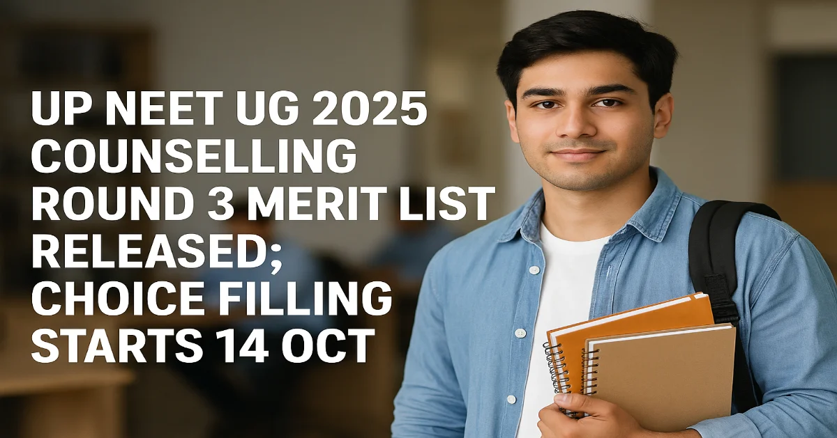 UP NEET UG 2025 Counselling Round 3 Merit List