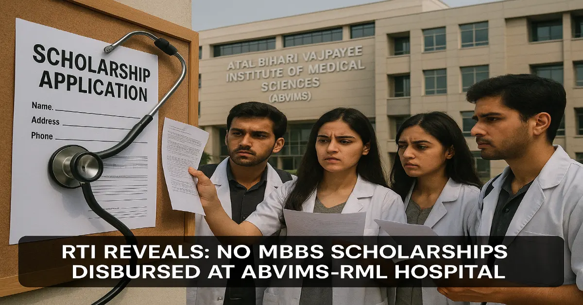 Zero MBBS Students Received Scholarships at ABVIMS & Dr RML Hospital