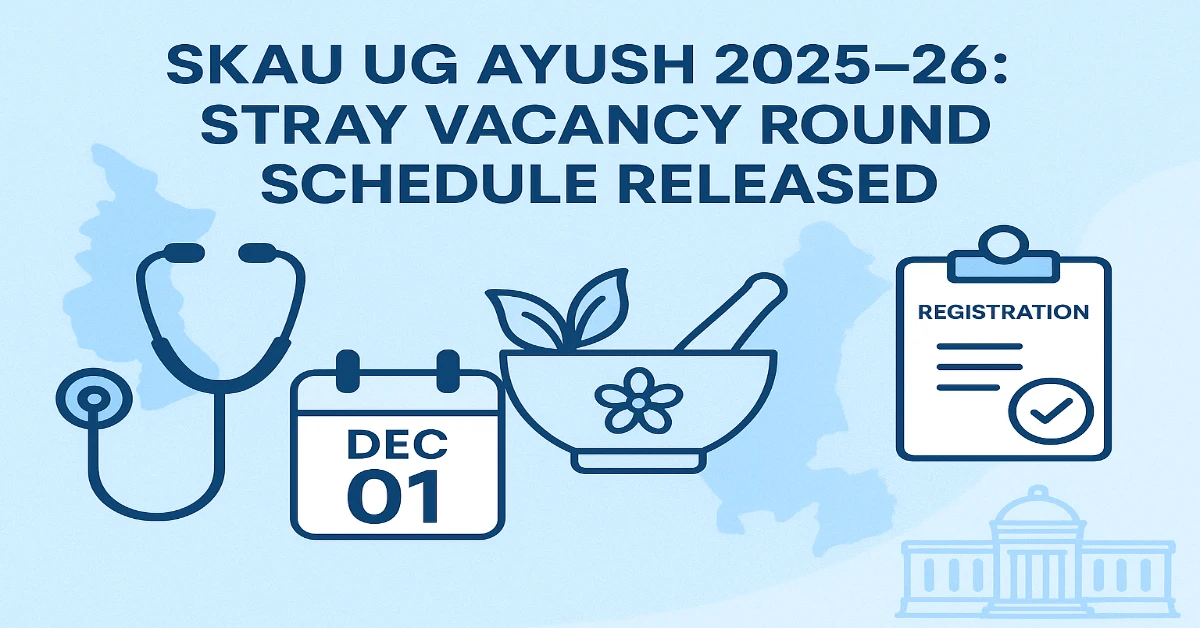 Haryana AYUSH 2025 Stray Vacancy Counselling Schedule Released