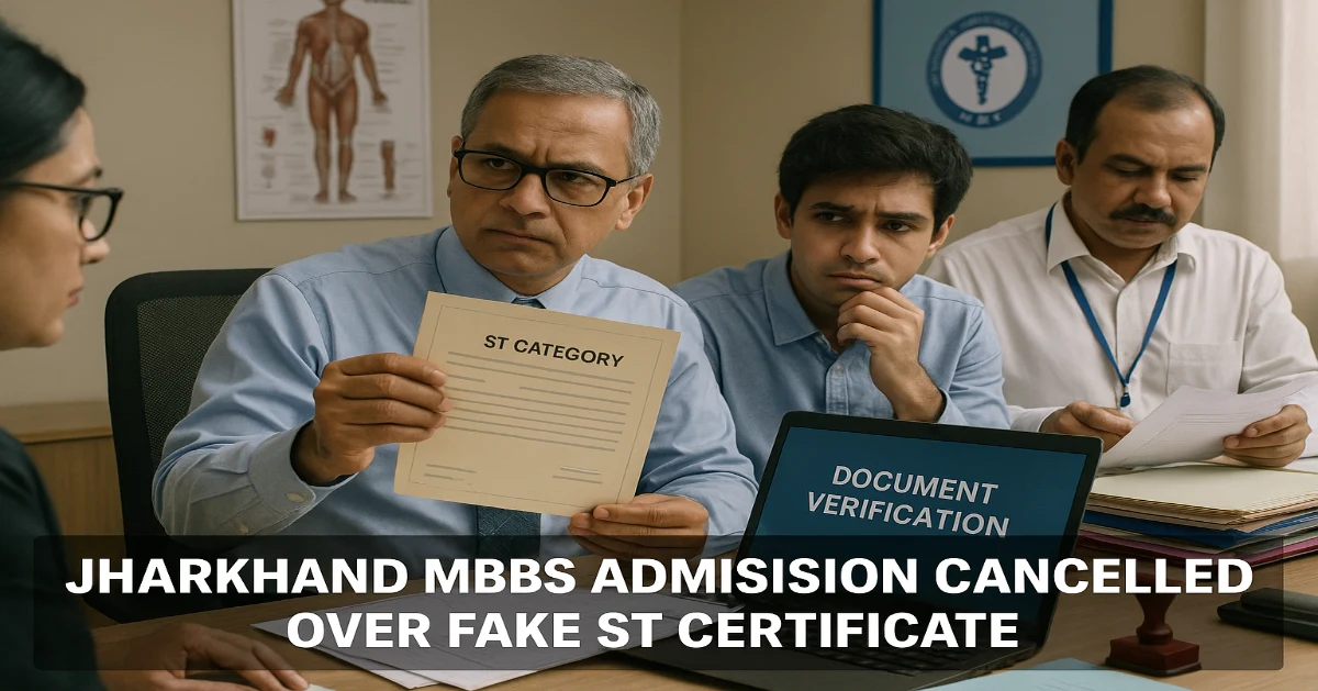 Jharkhand MBBS Admission Cancelled Over Fake ST Certificate